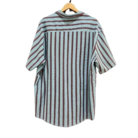 VATPAVE  70% COTTON Short Sleeve Striped  Shirt, Men's XXL - Picture 2 of 5